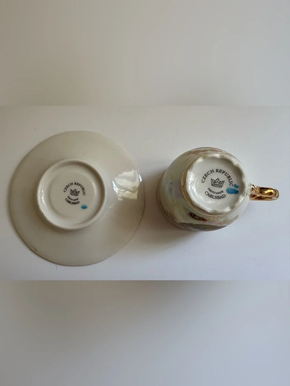Vintage Czech Republic Madonna Bohemian Porcelain Teacup and Saucer Set